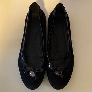 Geox Black Suede Ballet Flats
